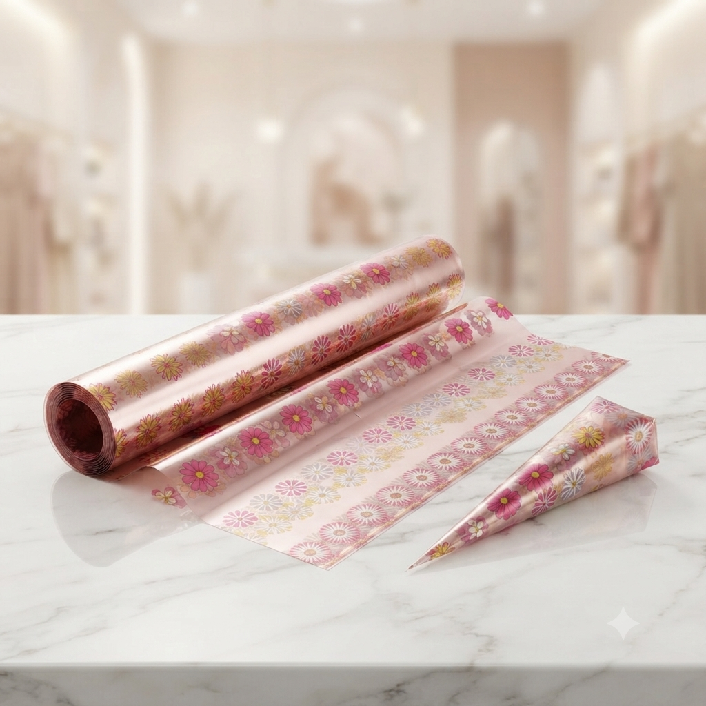 2 Printed Transparent Cellophane Sheets