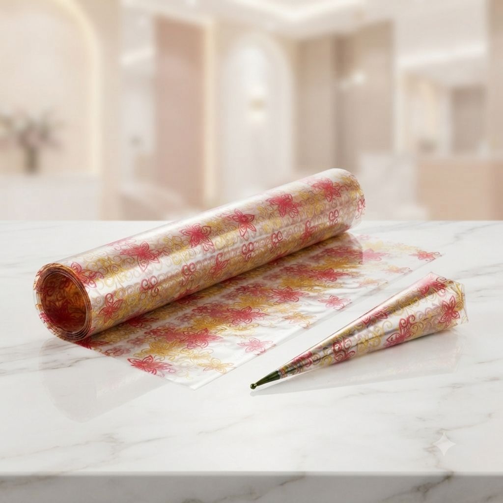 4 Printed Transparent Cellophane Sheets