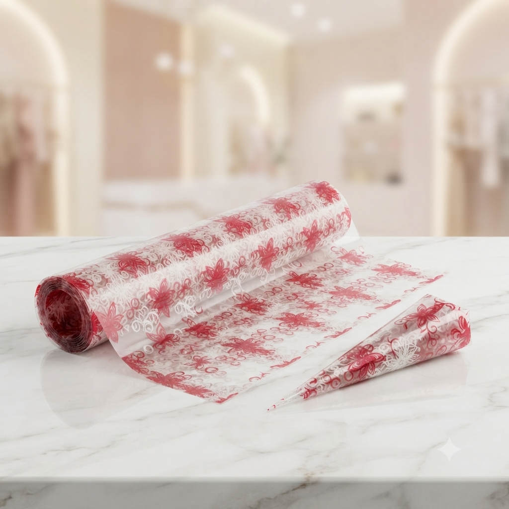 3 Printed Transparent Cellophane Sheets